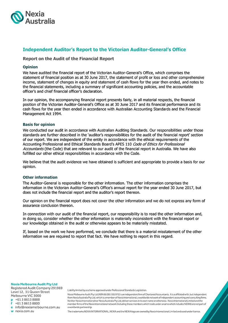 Annual Report 2016–17 | Victorian Auditor-General's Office